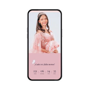 Tarjeta de invitación digital interactiva para 15 años - Modelo Lila Real