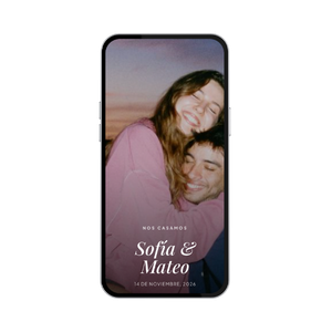 Tarjeta de invitación digital interactiva para boda - Modelo Atardecer