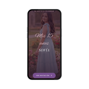 Tarjeta de invitación digital interactiva para 15 años - Modelo Lara